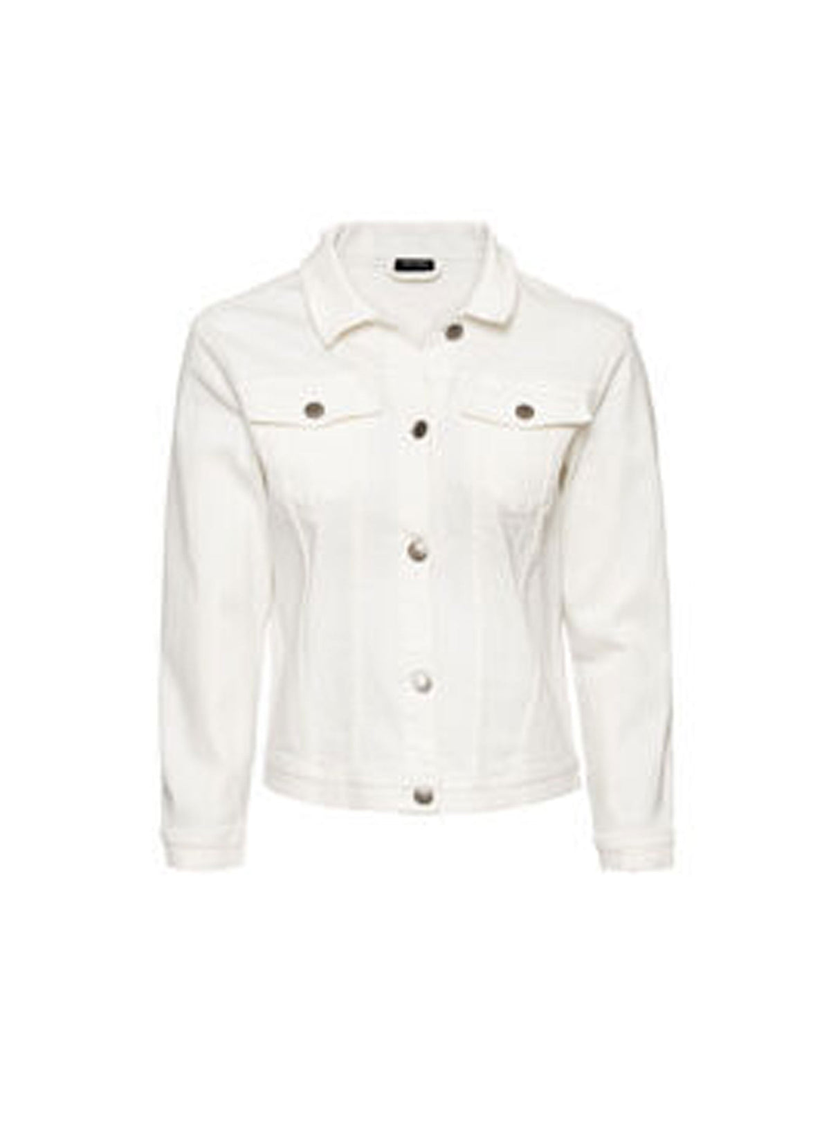 Image for Women's Plain Solid Denim Jacket,White