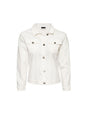 Image for Women's Plain Solid Denim Jacket,White