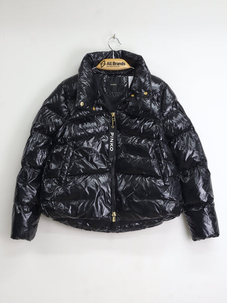 Image for Women's Glossy Puffer Jacket,Black