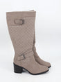 Image for Women's Textured Suede Leather Boots,Beige