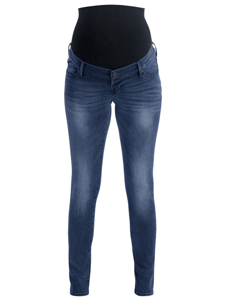 Image for Women's Washed Maternity Jeans,Dark Blue