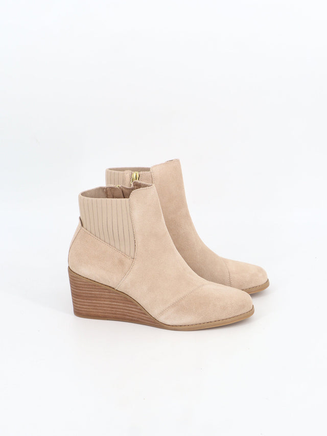 Image for Women's Plain Suede Leather Ankle Boots,Light Beige