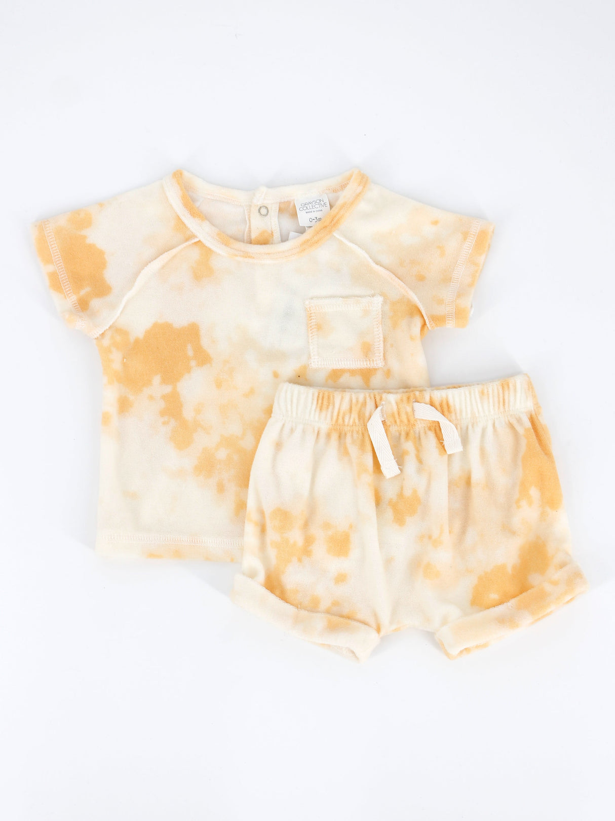 Image for Kids Girl's 2 Pcs Tie Dye Sleepwear Set,Yellow