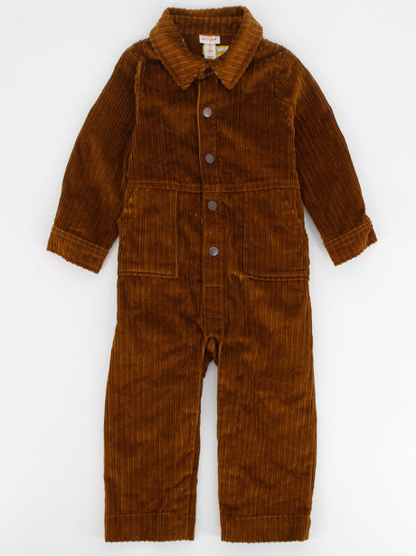 Image for Kids Boy's Ribbed Velvet Jumpsuit,Brown