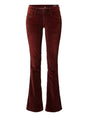 Image for Women's Plain Velvet Flare Jeans,Burgundy