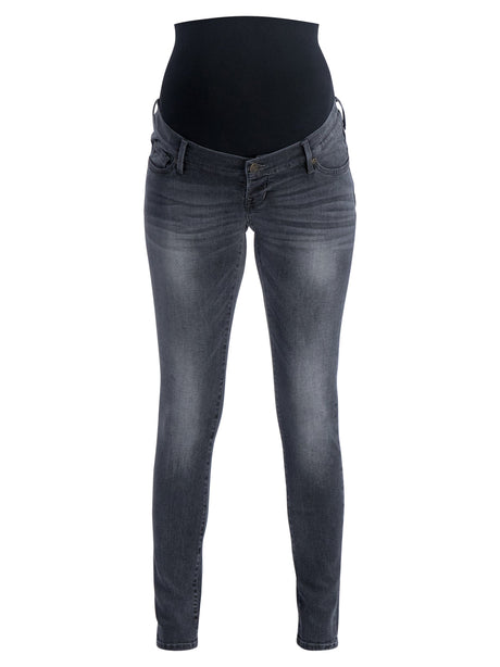 Image for Women's Washed Maternity Jeans,Dark Grey