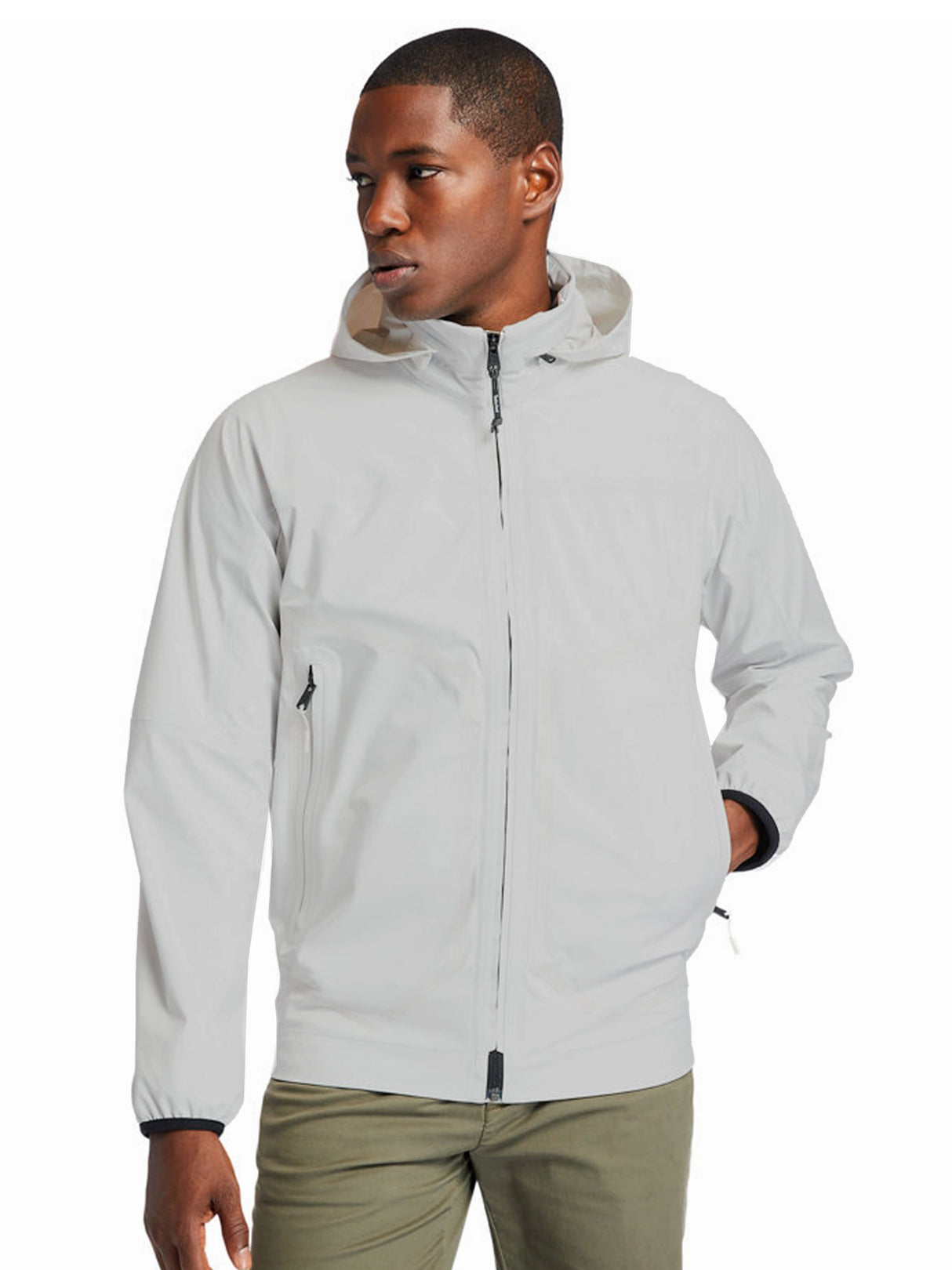 Image for Men's Plain Waterproof Jacket,Light Grey