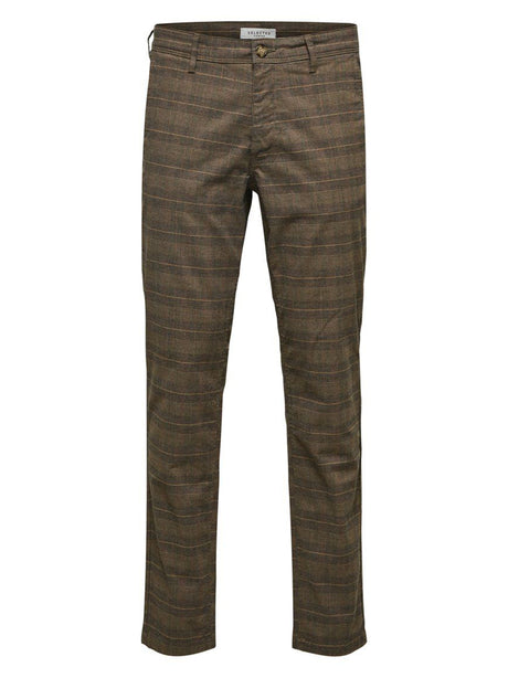 Image for Men's Plaid Chino Pants,Brown