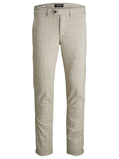 Image for Men's Plaid Chino Pants,Beige