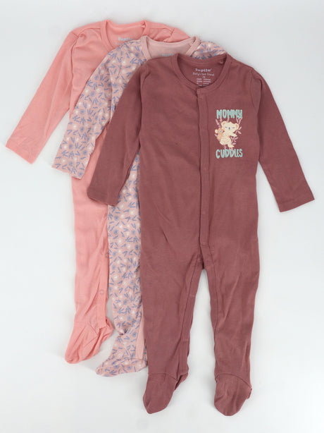 Image for Kids Girl's 3 Pcs Printed Jumpsuit Set,Pink