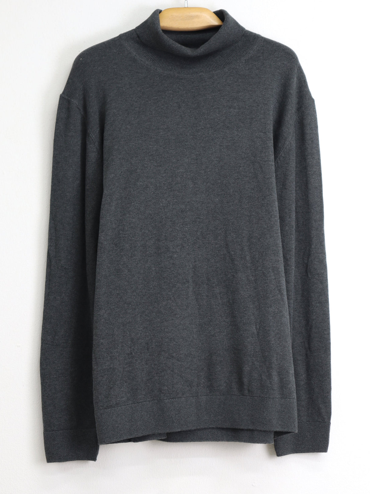 Image for Men's Plain Turtle Neck Sweater,Dark Grey