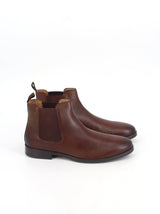 Image for Men's Plain Leather Ankle Boots,Brown