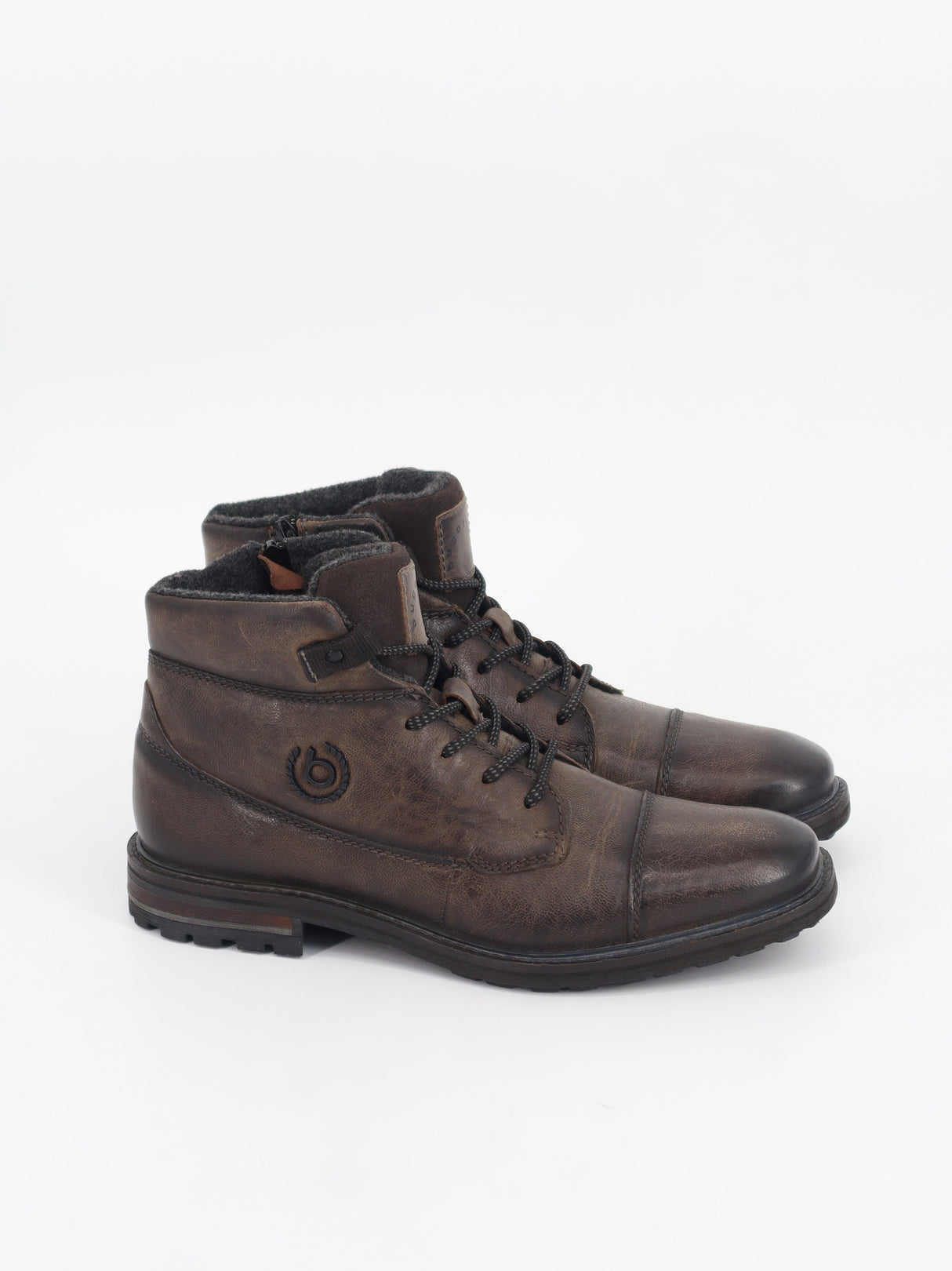 Image for Men's Leather Ankle Boots,Dark Brown