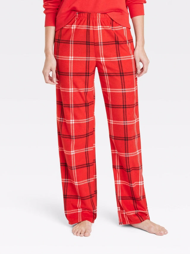Image for Women's Plaid Sleepwear Pants,Red