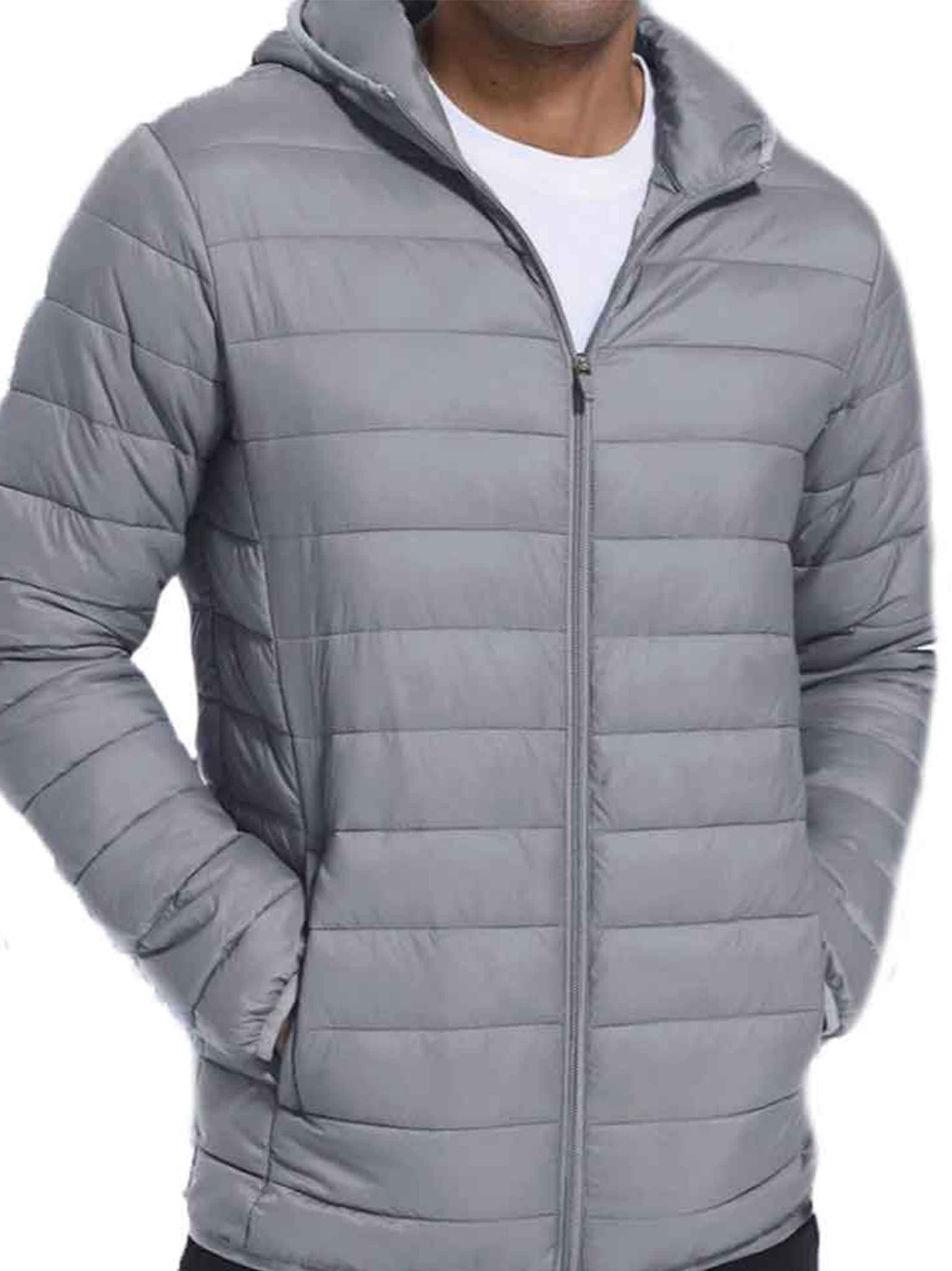 Men's Quilted Puffer Jacket,Light Grey – All Brands Factory