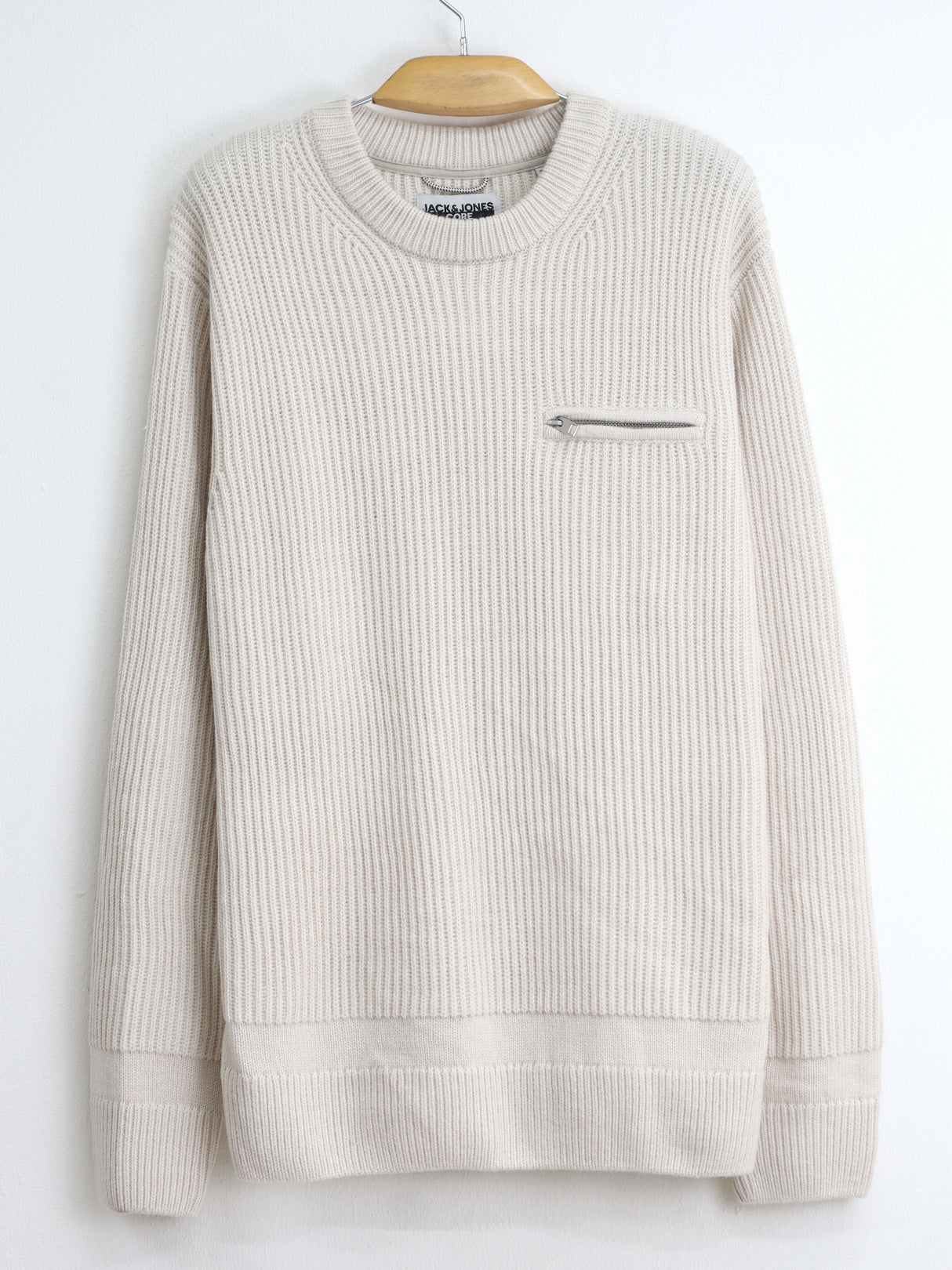 Men's Plain Sweater,Beige