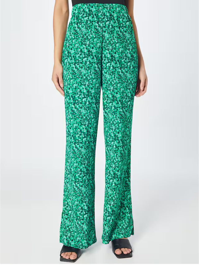 Image for Women's Floral Printed Trousers,Green