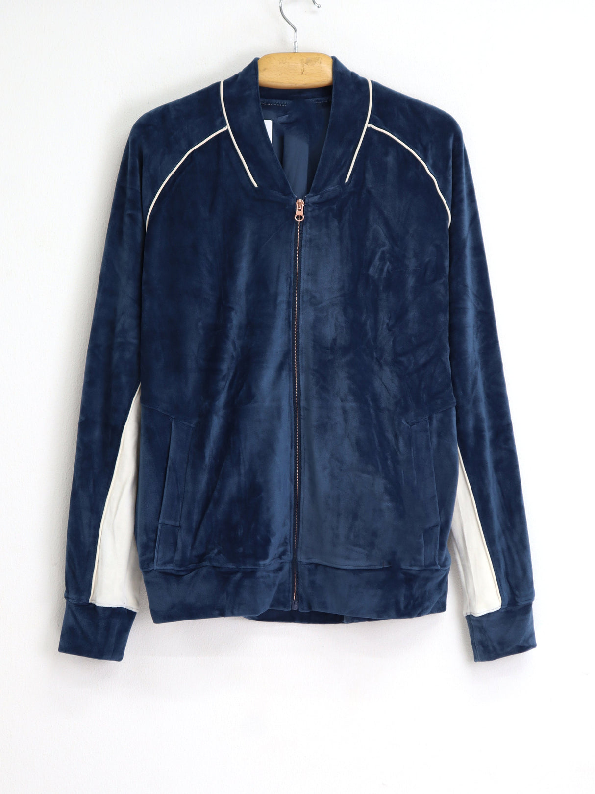 Image for Women's Colorblocked Velour Track Jacket,Blue