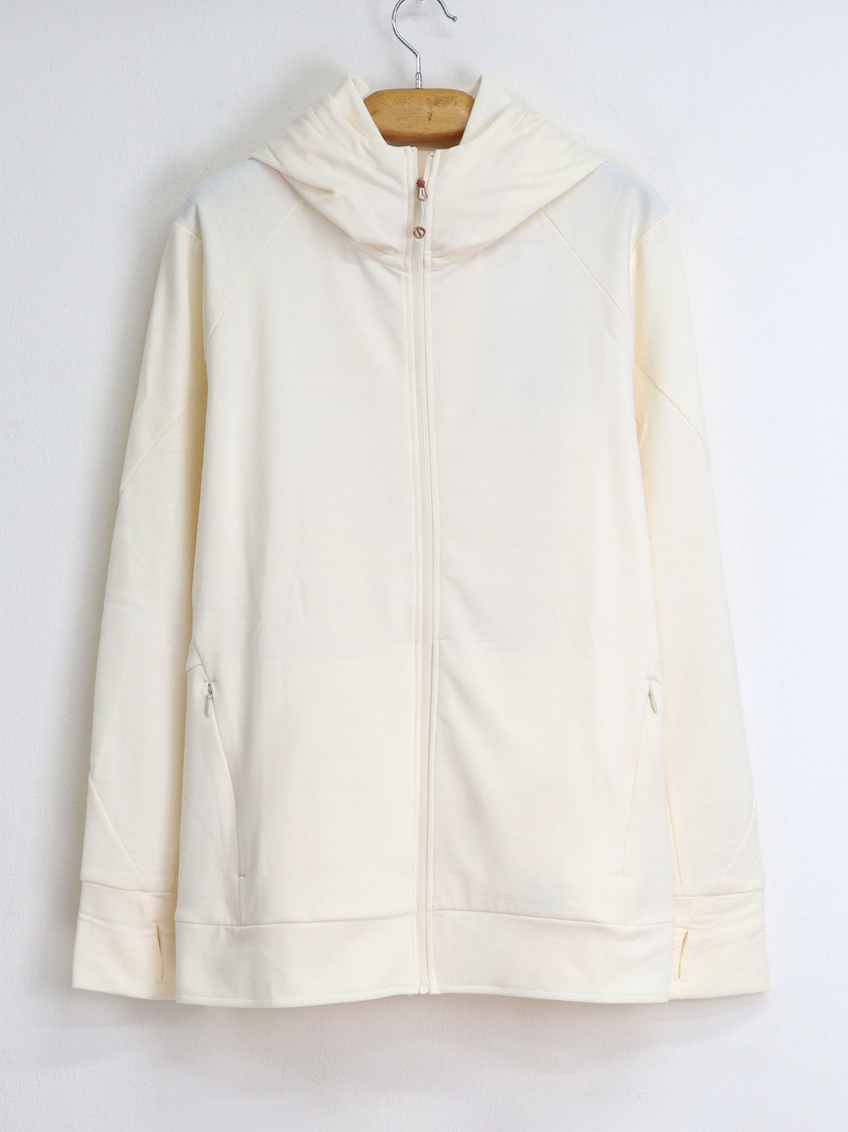 Image for Women's Plain Zipped Up Hoodie,Cream