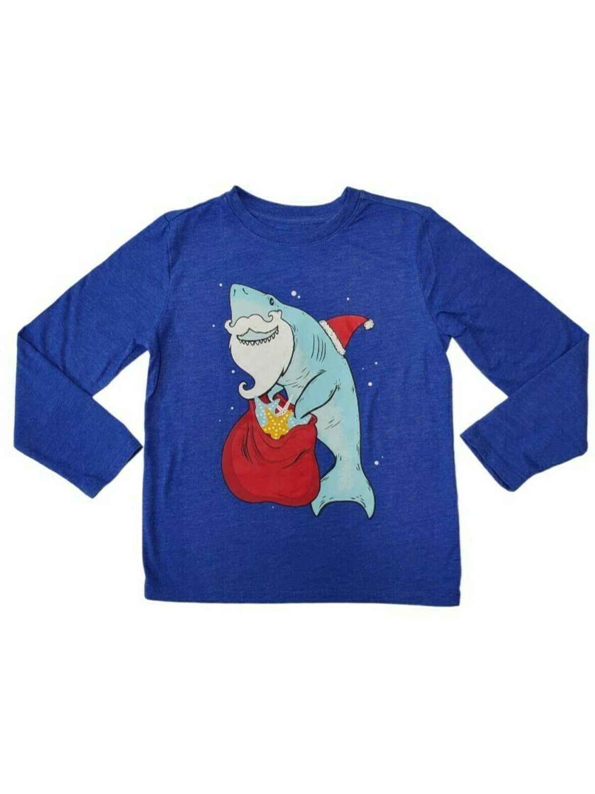 Image for Kids Boy's Graphic Printed Christmas Top,Blue