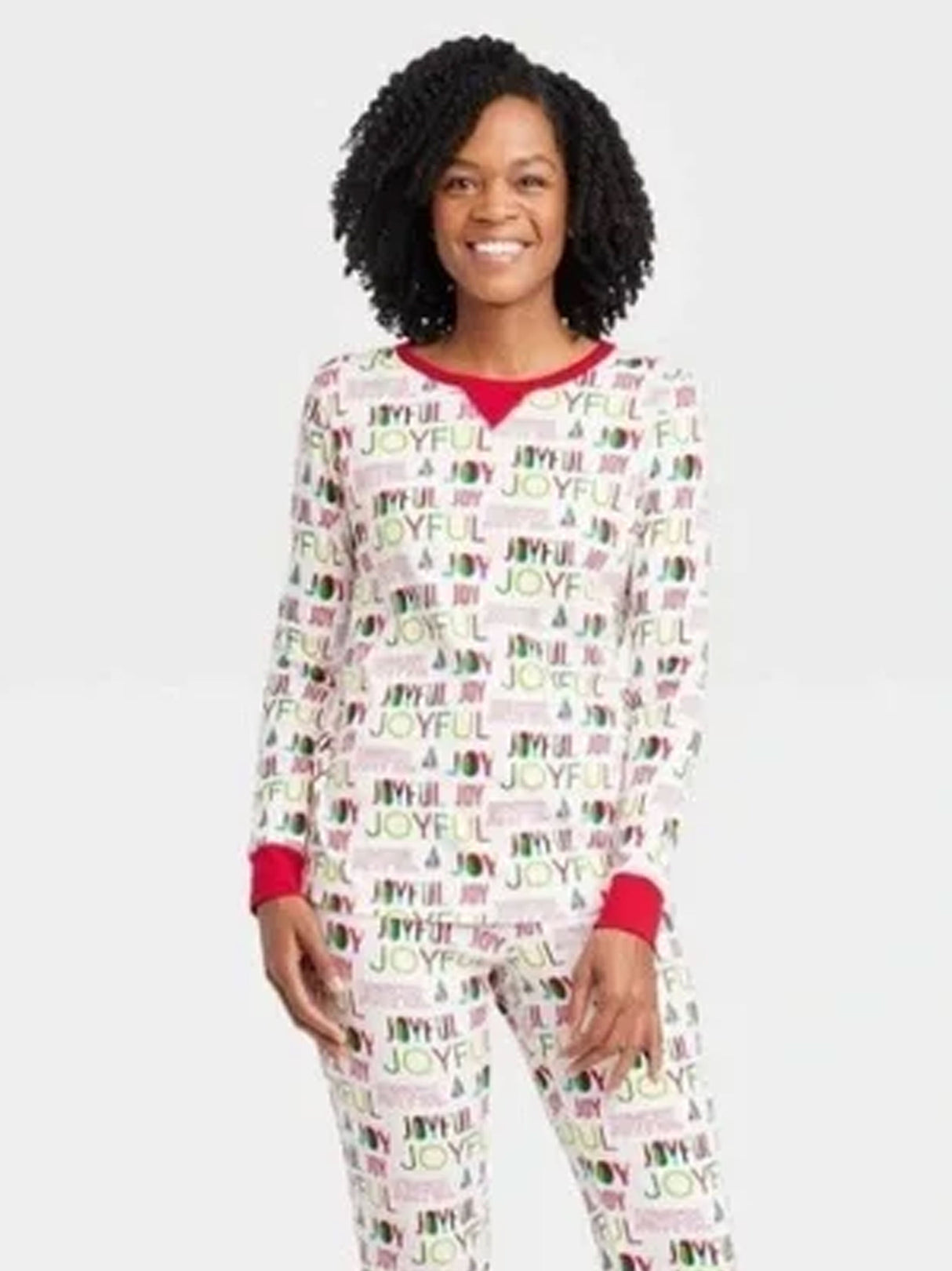 Image for Women's Printed Christmas Sleepwear Top,White