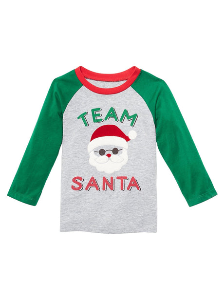 Image for Kids Boy's Santa Printed Top,Grey/Green