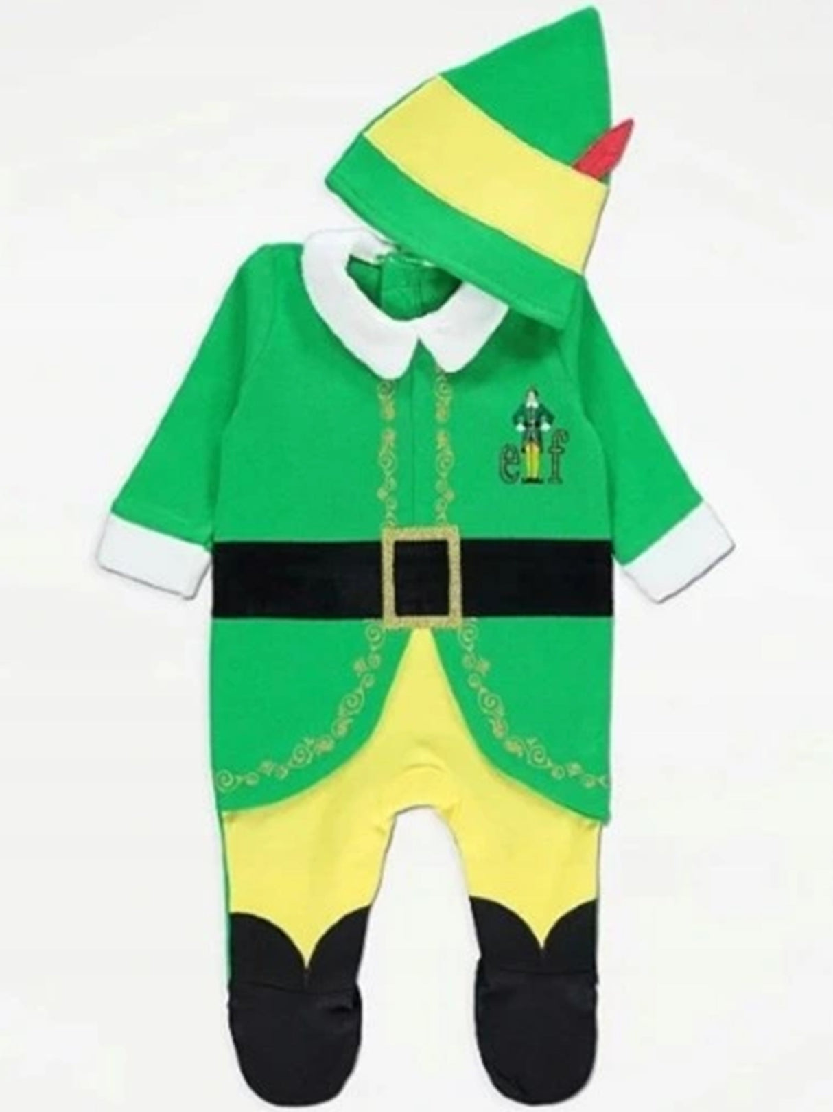 Image for Kids Boy's 2 Pcs Graphic Printed Christmas Jumpsuit & Hat Set,Green