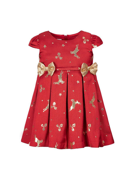 Image for Kids Girl's Graphic Printed Christmas Dress,Red