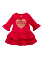 Image for Kids Girl's Heart Printed Ruffled Dress,Red