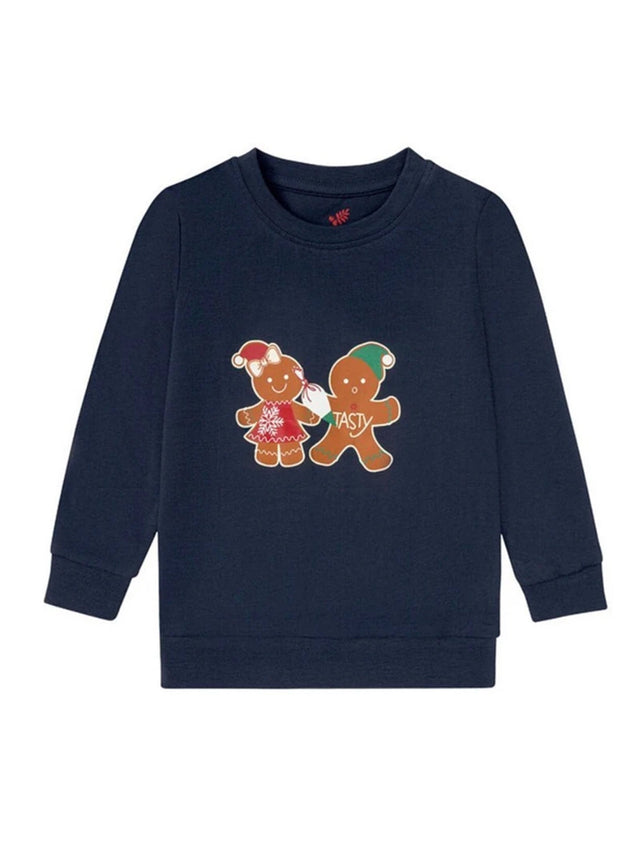 Image for Kids Girl's Graphic Printed Christmas Top,Navy