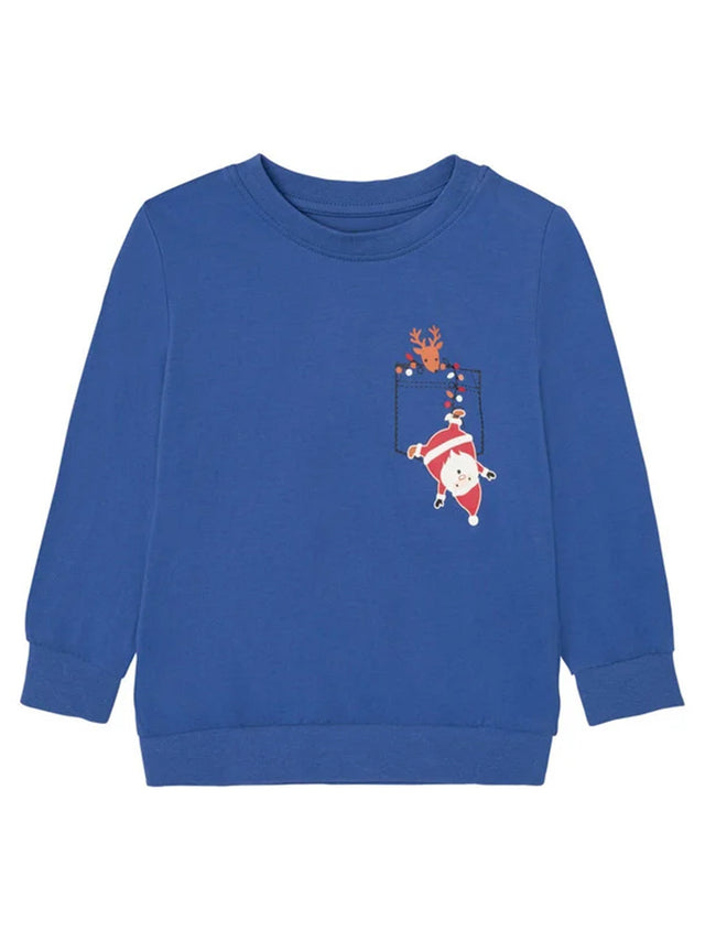 Image for Kids Boy's Graphic Printed Christmas Sweatshirt,Dark Blue