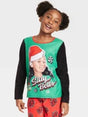 Image for Kids Girl's Christmas Sleepwear Top,Black/Green