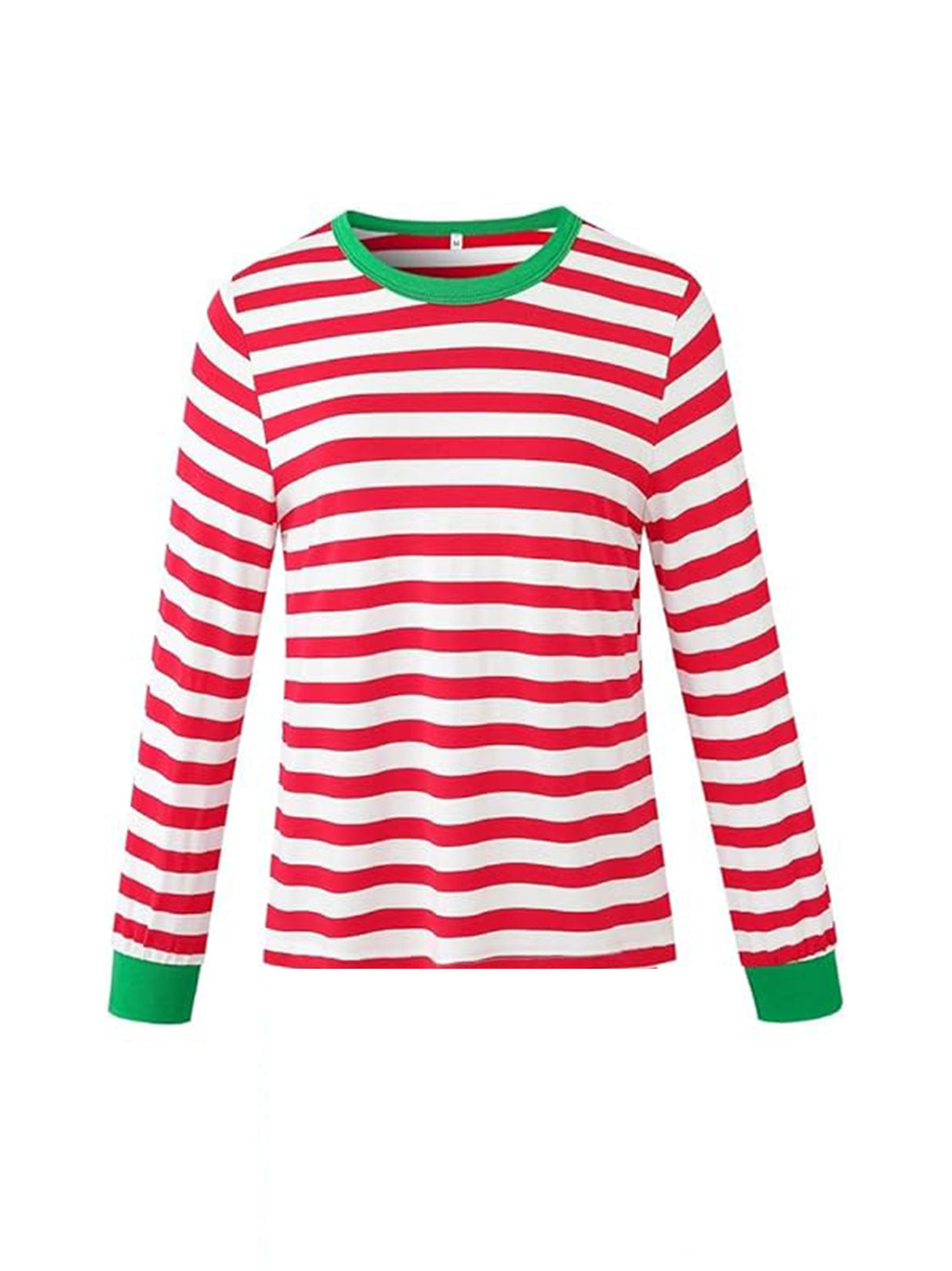 Image for Kids Girl's Striped Christmas Top,Red/White