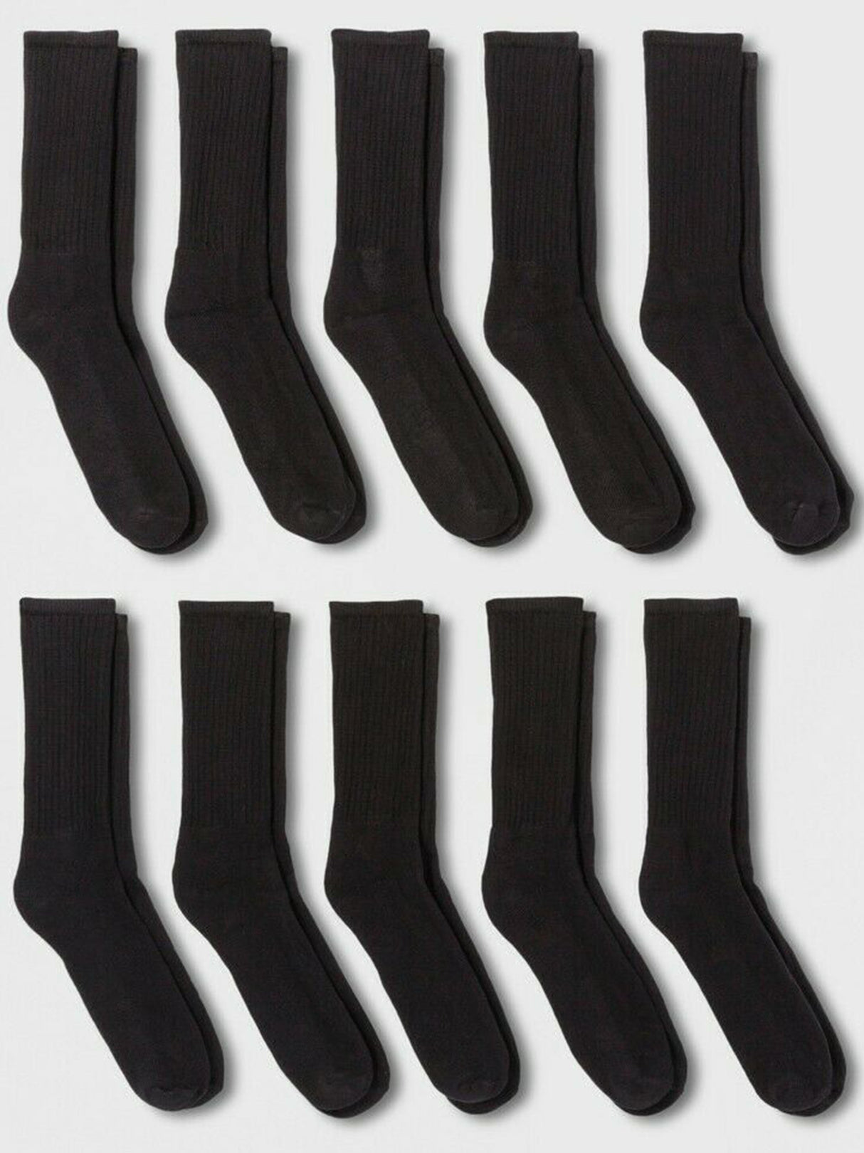 Image for Men's 10 Pairs Plain Long Socks,Black