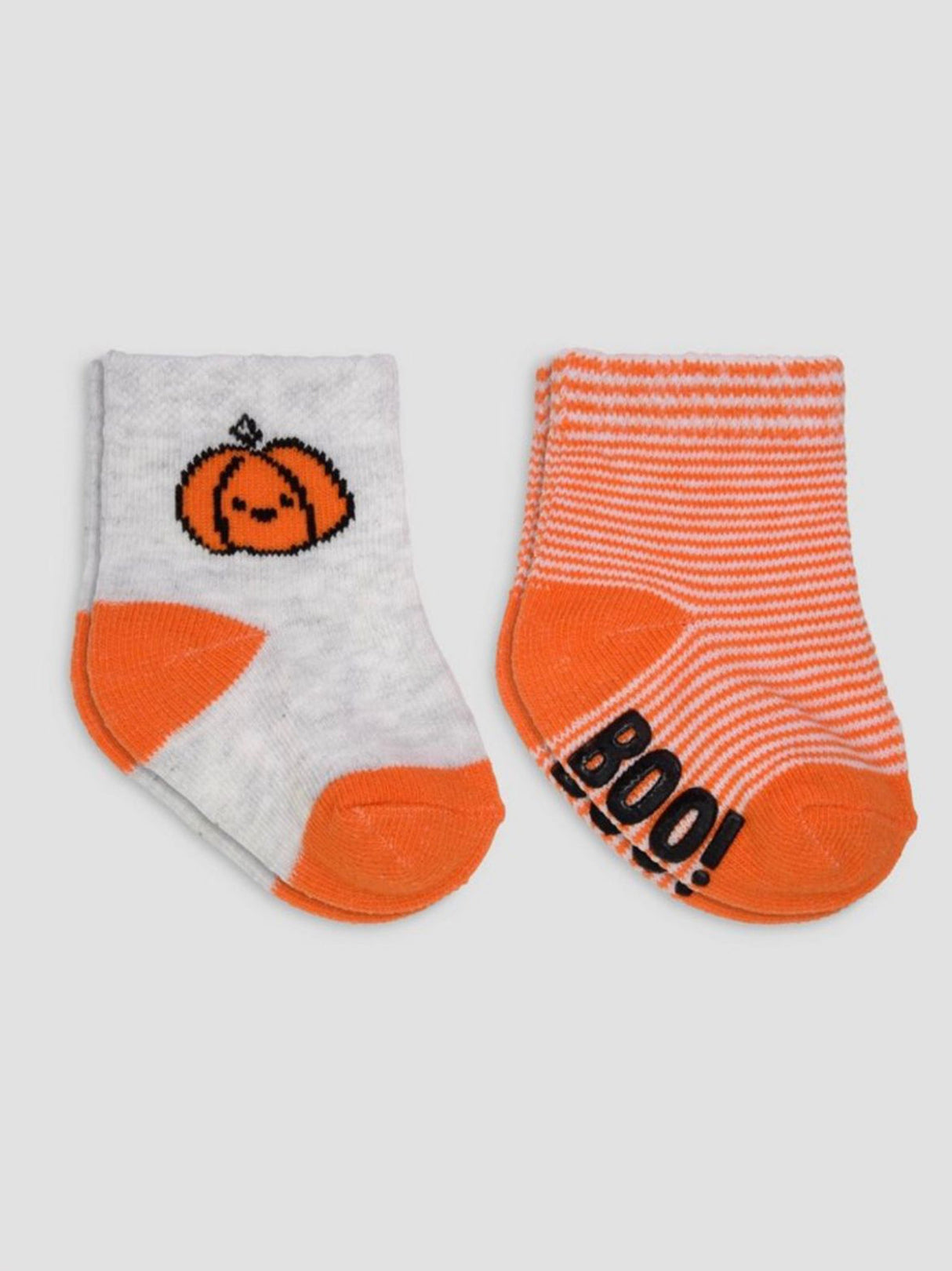 Image for Kids Girl's 2 Pairs Graphic Printed Socks,Orange/Grey