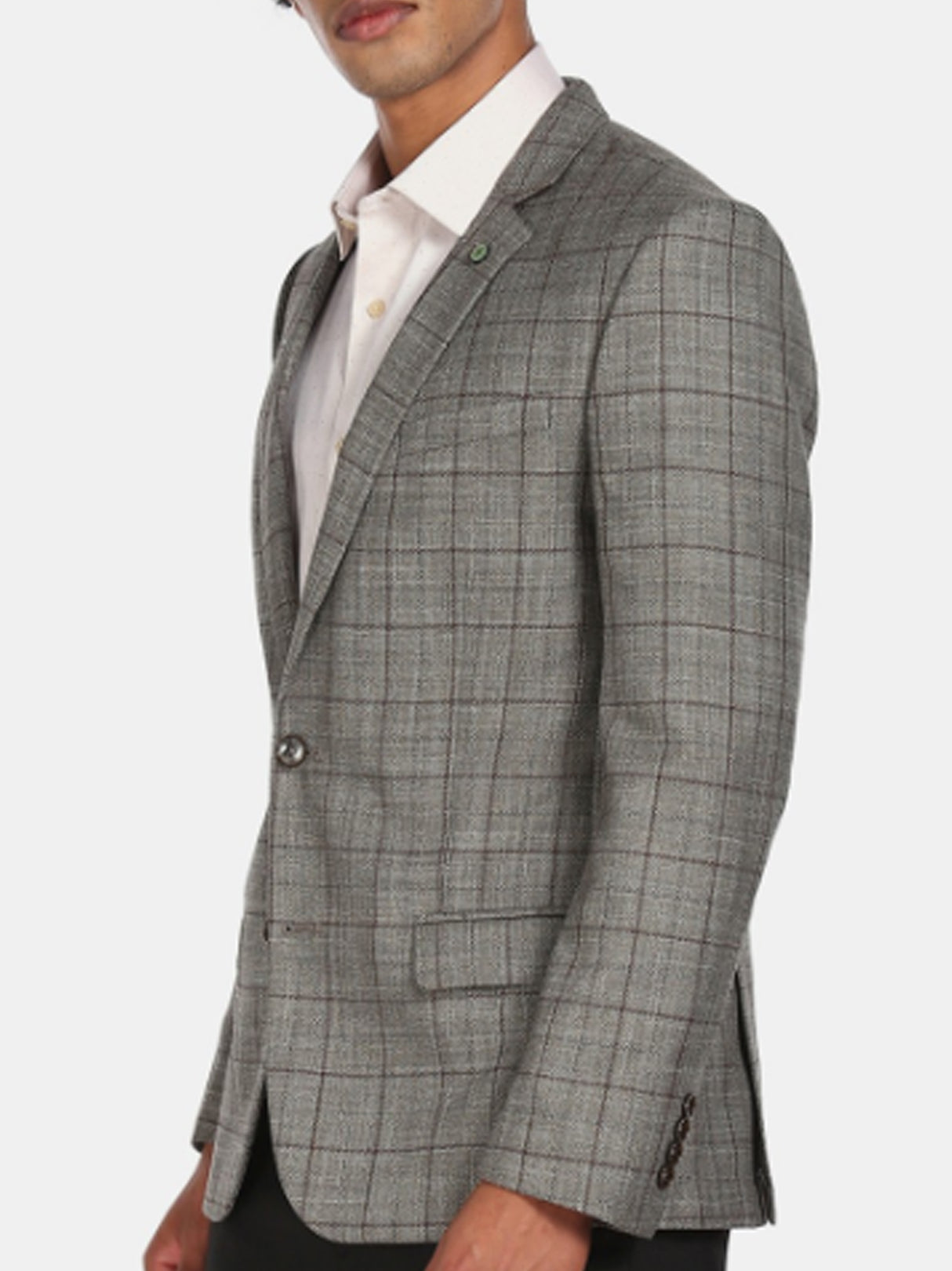 Men's Plaid Blazer,Beige