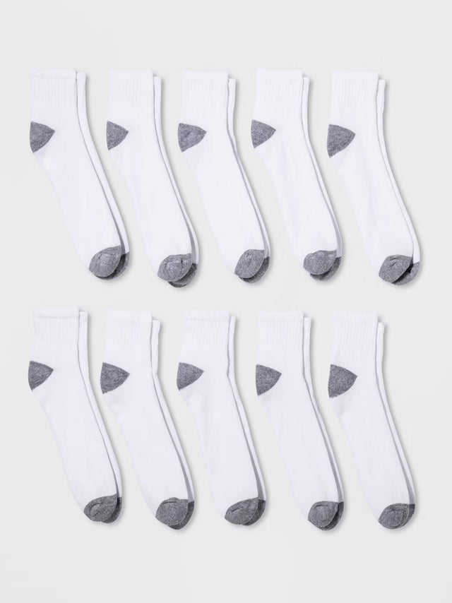 Image for Men's 10 Pairs Plain Long Socks,White