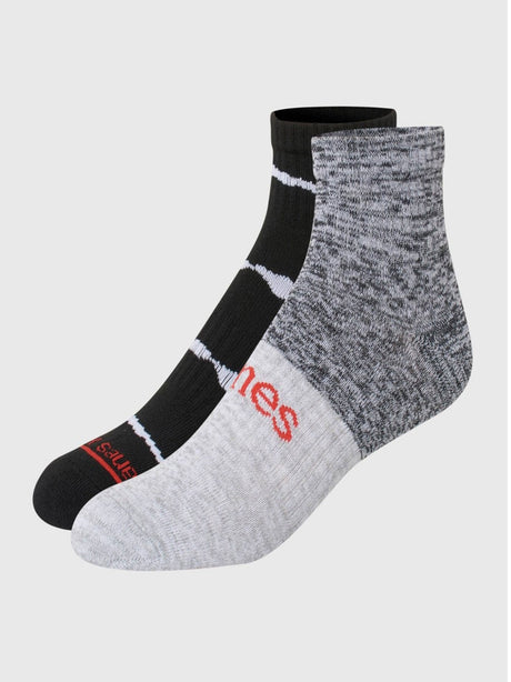 Image for Men's 2 Pairs Printed Socks,Black/Grey