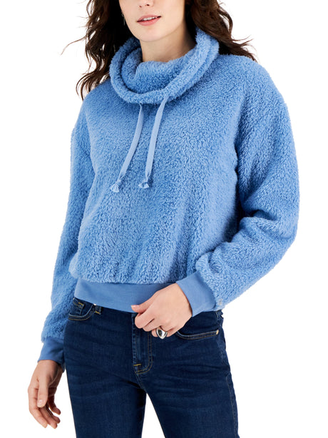 Image for Women's Sherpa Plush Sweater,Blue