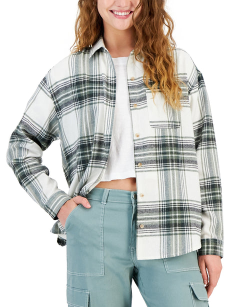 Image for Women's Plaid Buttons Up Shirt,Multi