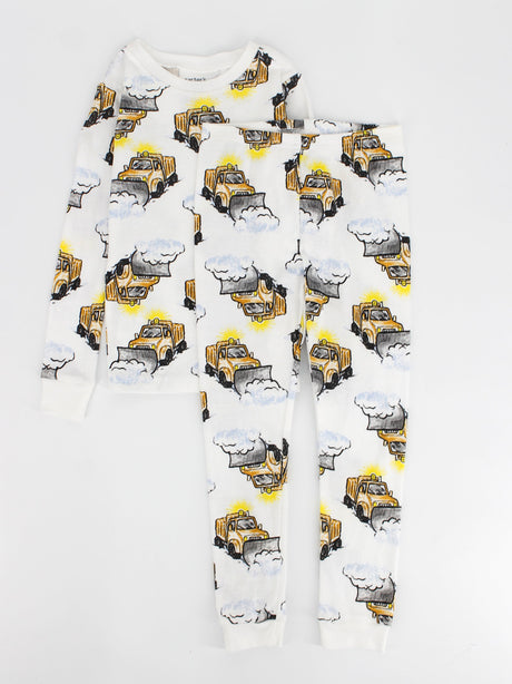 Image for Kids Boy's 2 Pcs Graphic Printed Top & Bottom Sleepwear Set,White