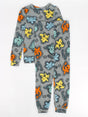 Image for Kids Boy's 2 Pcs Graphic Printed Top & Bottom Sleepwear Set,Grey