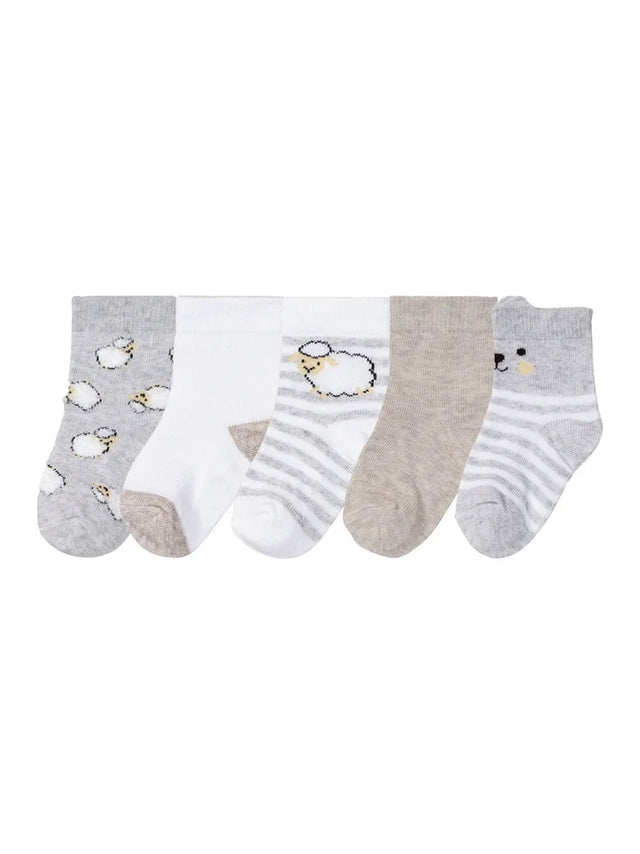 Image for Kids Boy's 5 Pairs Graphic Printed Striped Socks,Multi