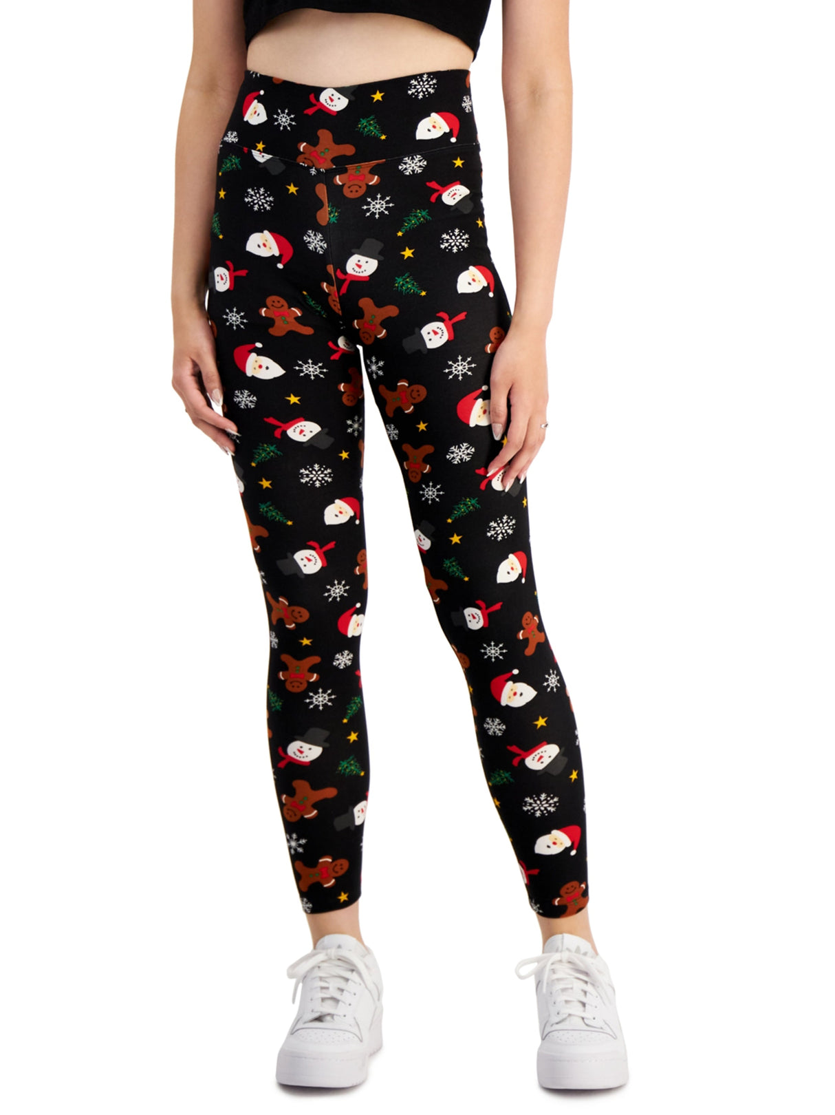 Image for Women's Graphic Printed Christmas Leggings,Black