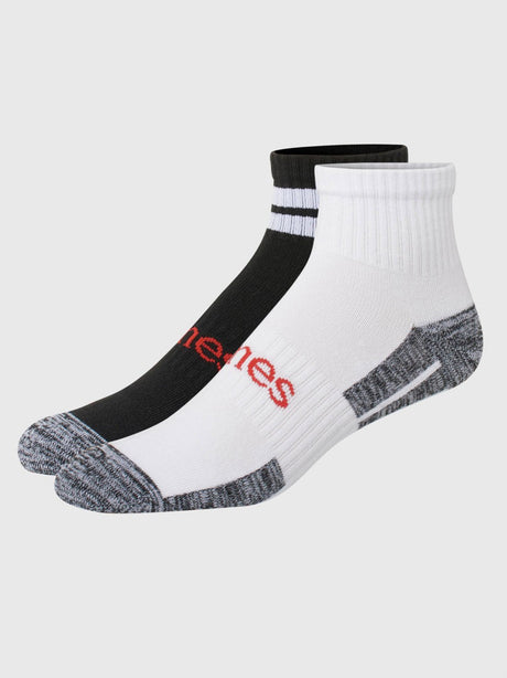 Image for Men's 2 Pairs Printed Socks,Black/White