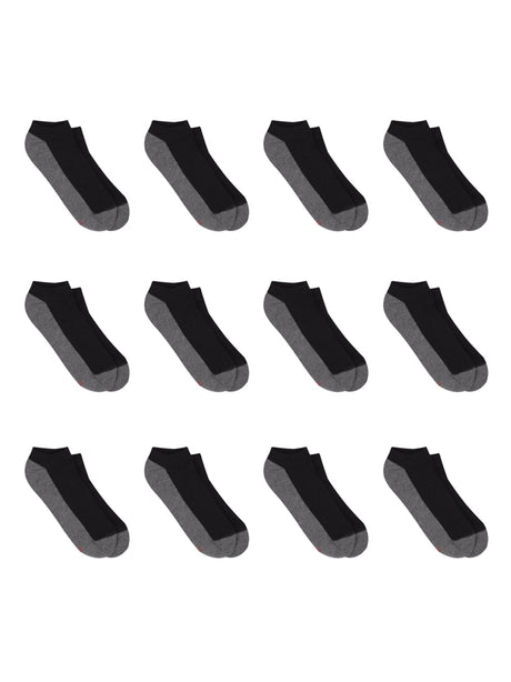 Image for Men's 12 Pairs Colorblocked Socks,Grey/Black