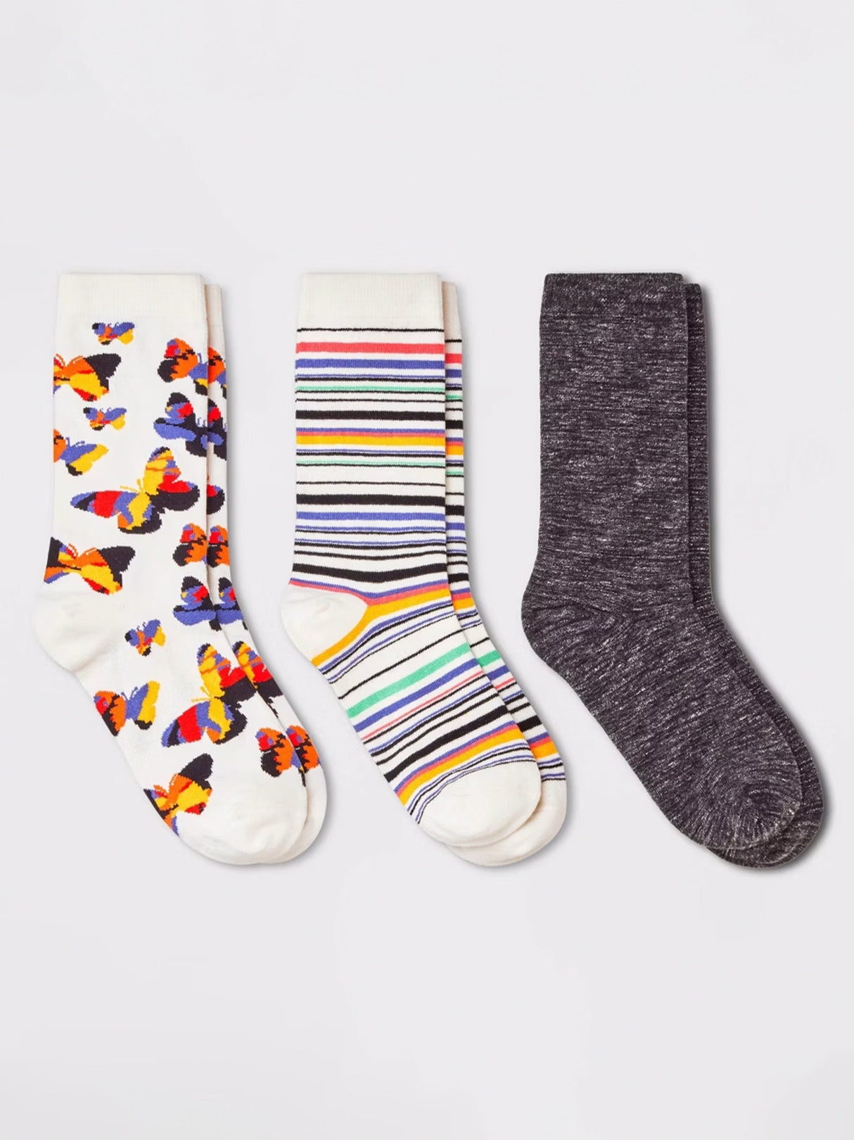 Image for Women's 3 Pairs Graphic Printed Socks,Multi