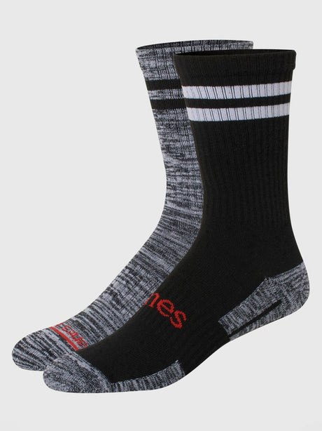 Image for Men's 2 Pairs Printed Long Socks,Black/Grey