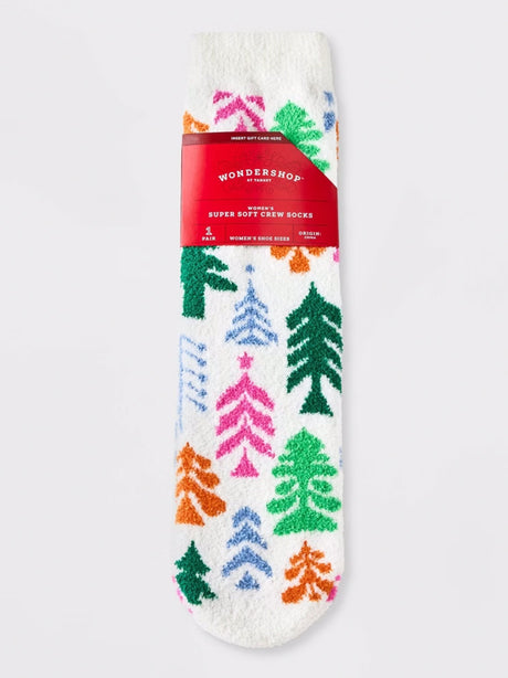 Image for Women's Christmas Tree Printed Long Socks,White