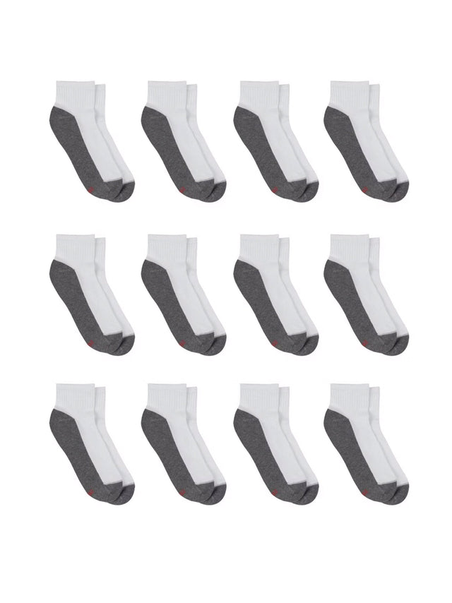 Image for Men's 12 Pairs Colorblocked Socks,White/Grey